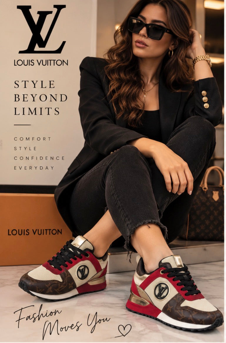 Luxury DesignerShoes Red, Gold & Brown