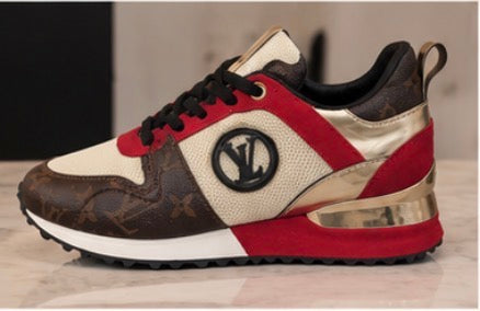 Luxury DesignerShoes Red, Gold & Brown