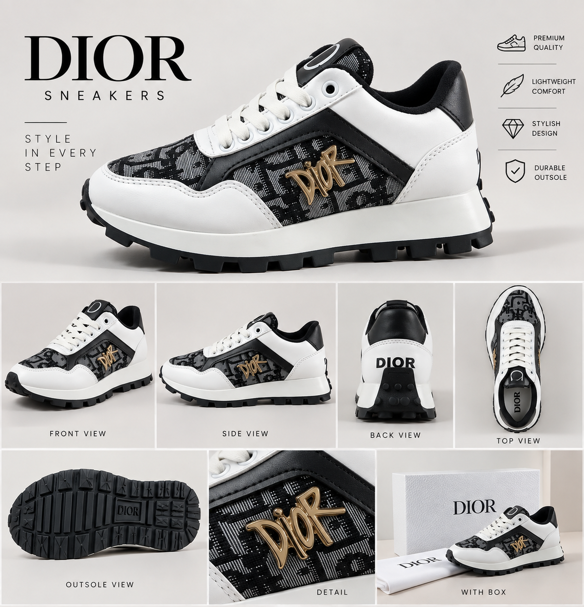 Dior-Style shoes  – Black & White