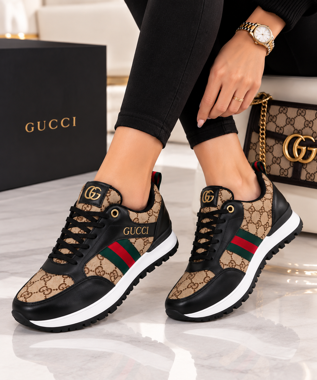 Black & Beige Women's Luxury Shoes